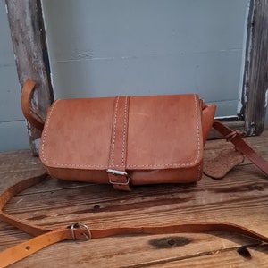 Handmade Brown leather crossbody bag, leather bag