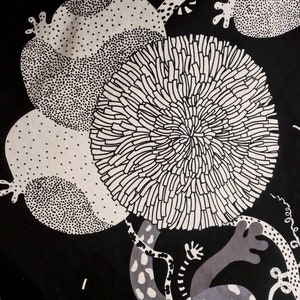 Ikea fabric Sven Fristedt 2005, vintage Ikea fabric, black and white cotton fabric,
