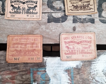 Levis leather label, jeans leather label,