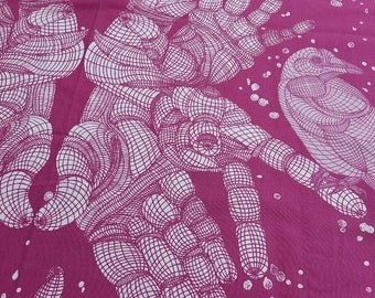 Tela vintage de Kristine Mandsberg de IKEA: algodón abstracto burdeos