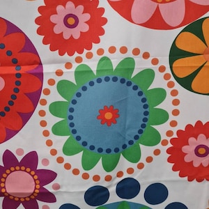 Flower power vintage Ikea fabric, Helen Trast design, vintage Ikea fabric, flower power print,
