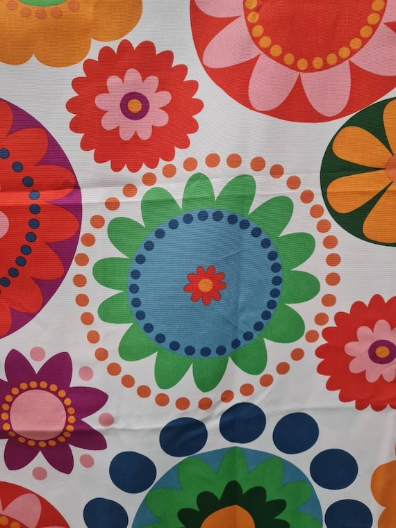 * vintage textile ❀ ふんわり お花柄 テキスタイル Vintage Ikea Cotton Fabric: Helen Trast Flower Power Print - Etsy