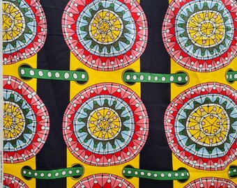 Vintage Maria Vinka IKEA Cotton Fabric: Colorful Geometric Design