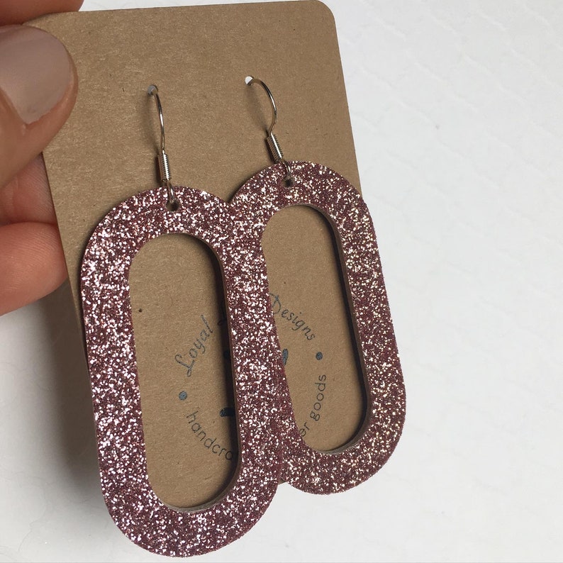 Glitter leather earrings Leather earrings Gifts for her glitter earrings Valentine\u2019s Day earrings