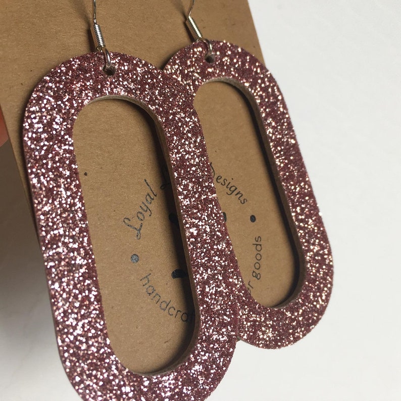 Glitter leather earrings Leather earrings Gifts for her glitter earrings Valentine\u2019s Day earrings