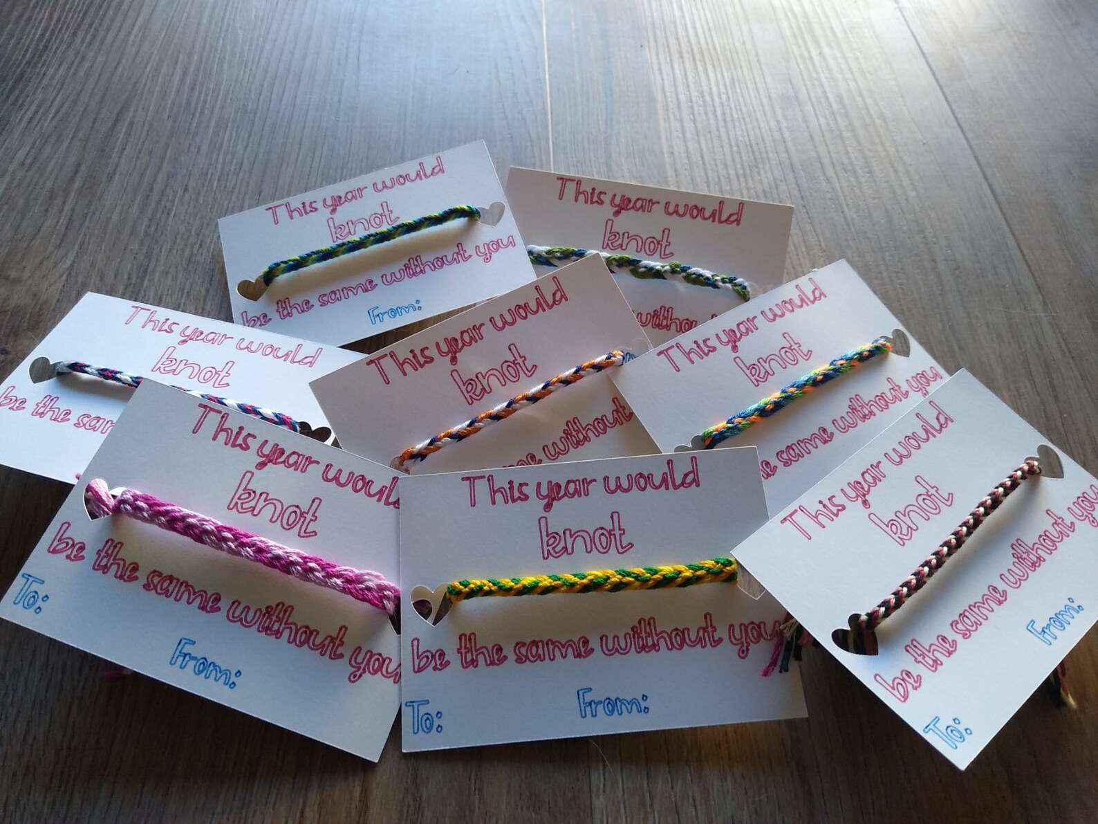 Friendship bracelet Valentines Valentine's Day cards for Etsy