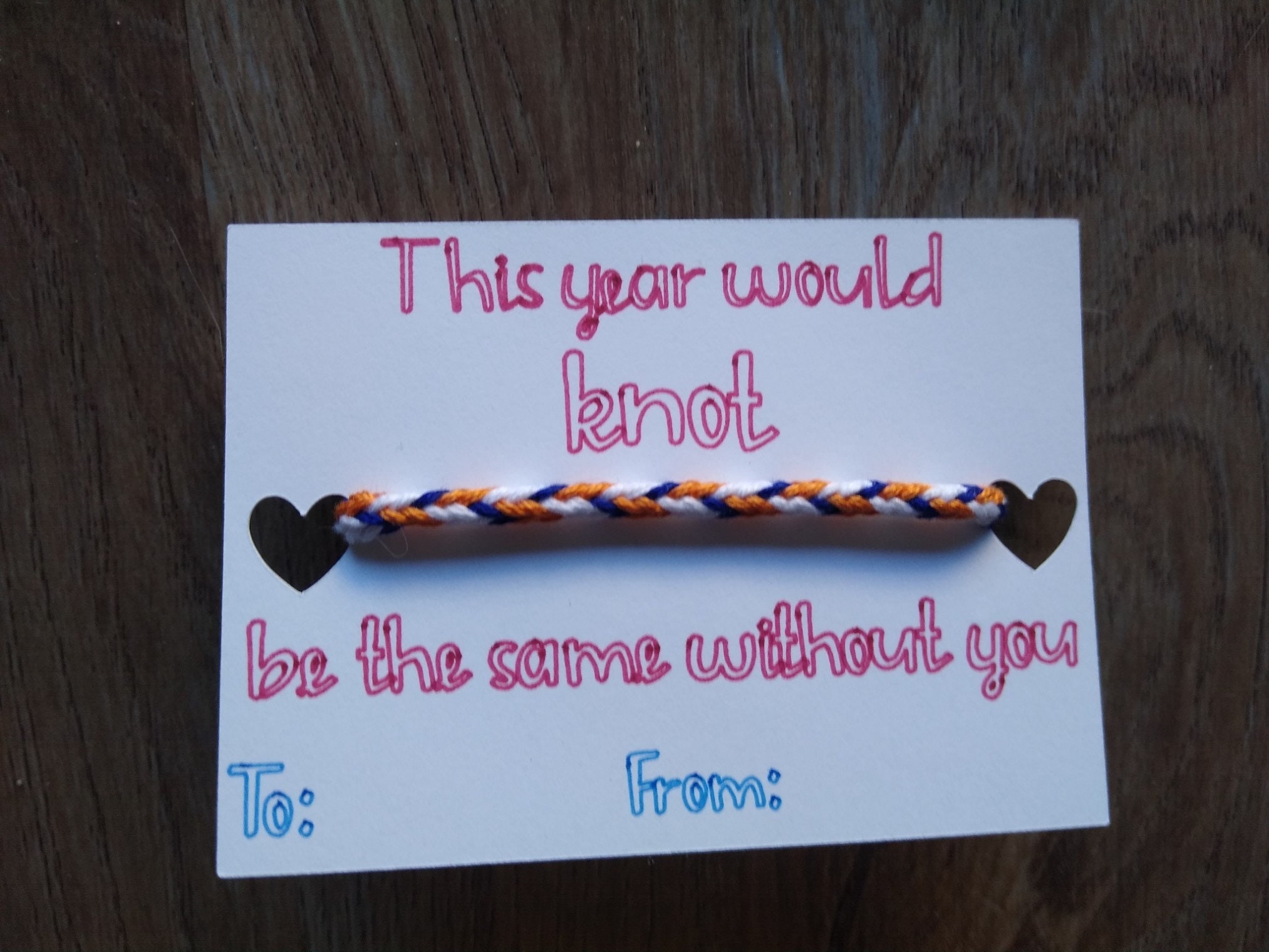 Friendship bracelet Valentines Valentine's Day cards for Etsy