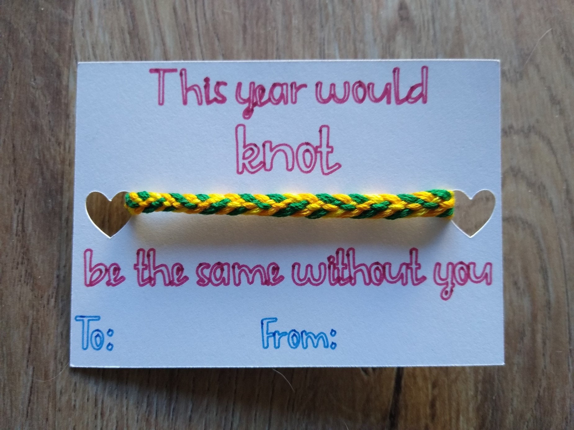 Friendship bracelet Valentines Valentine's Day cards for Etsy