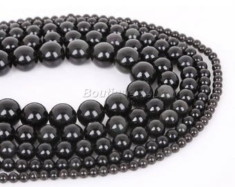 (6) 6mm, 8mm (5), 10mm (3)-black Obsidian beads