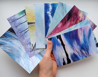 Hand made Cards Kraft envelope included Original Hand painted Postcards 100/% hand painted Fruits Postcards