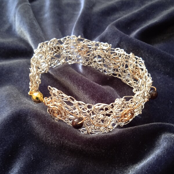 Bracelet en fils de cuivre argent