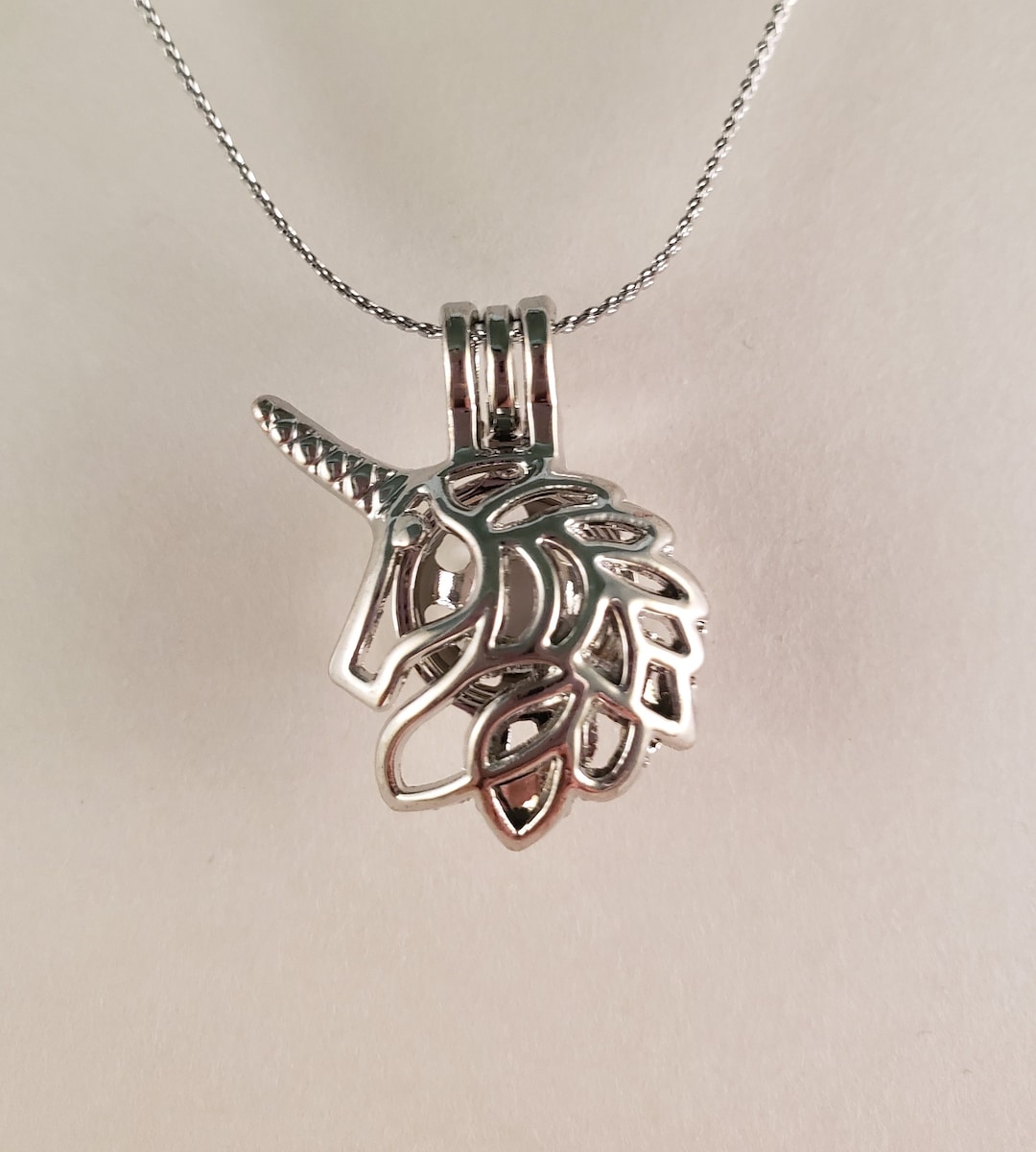 Chain Necklace Unicorn Pearl Necklace Rose Gold Unicorn Pendant