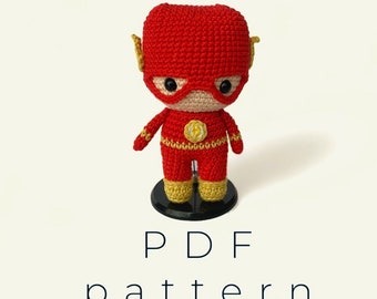 super hero crochet  pattern/crochet flash pdf pattern  / amigurumi  super hero avengers pdf pattern/ handmade  toys english pattern