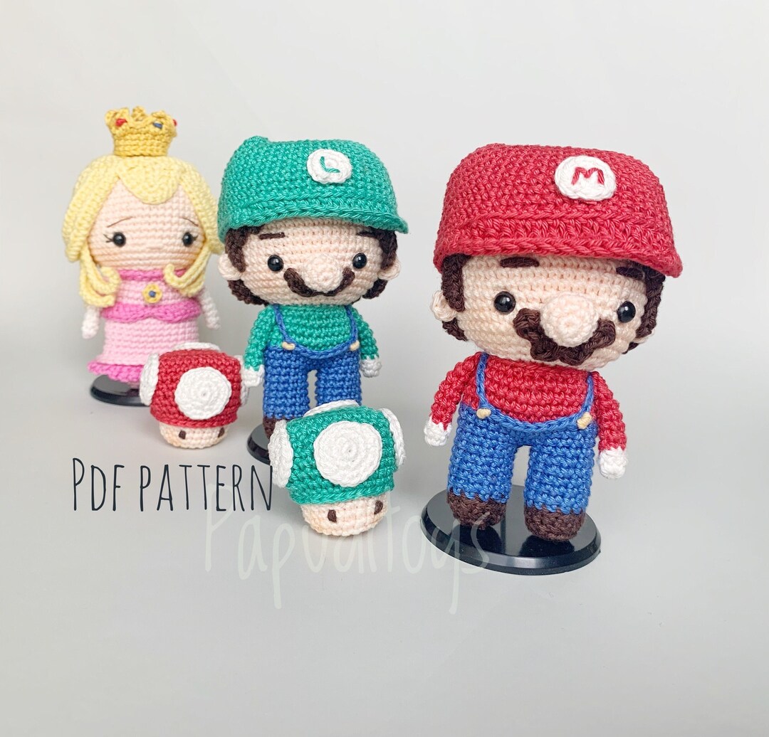 Pdf Pattern Mario Bros/mario Bros Characters Crochet Pdf Pattern ...