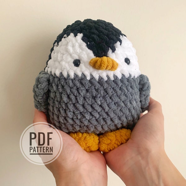 Crochet  penguin  pattern/chunky penguin pdf pattern/ penguin english pdf pattern /amigurumi penguin pdf pattern/velvet yarn crochet pattern