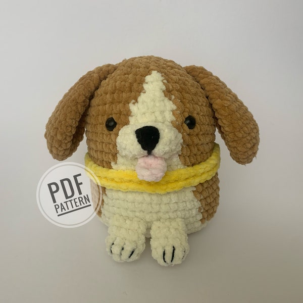 Crochet chunky  dog  pattern/chunky beagle pdf pattern/ plushies dog english pdf pattern /amigurumi dog pdf pattern/ velvet yarn crochet