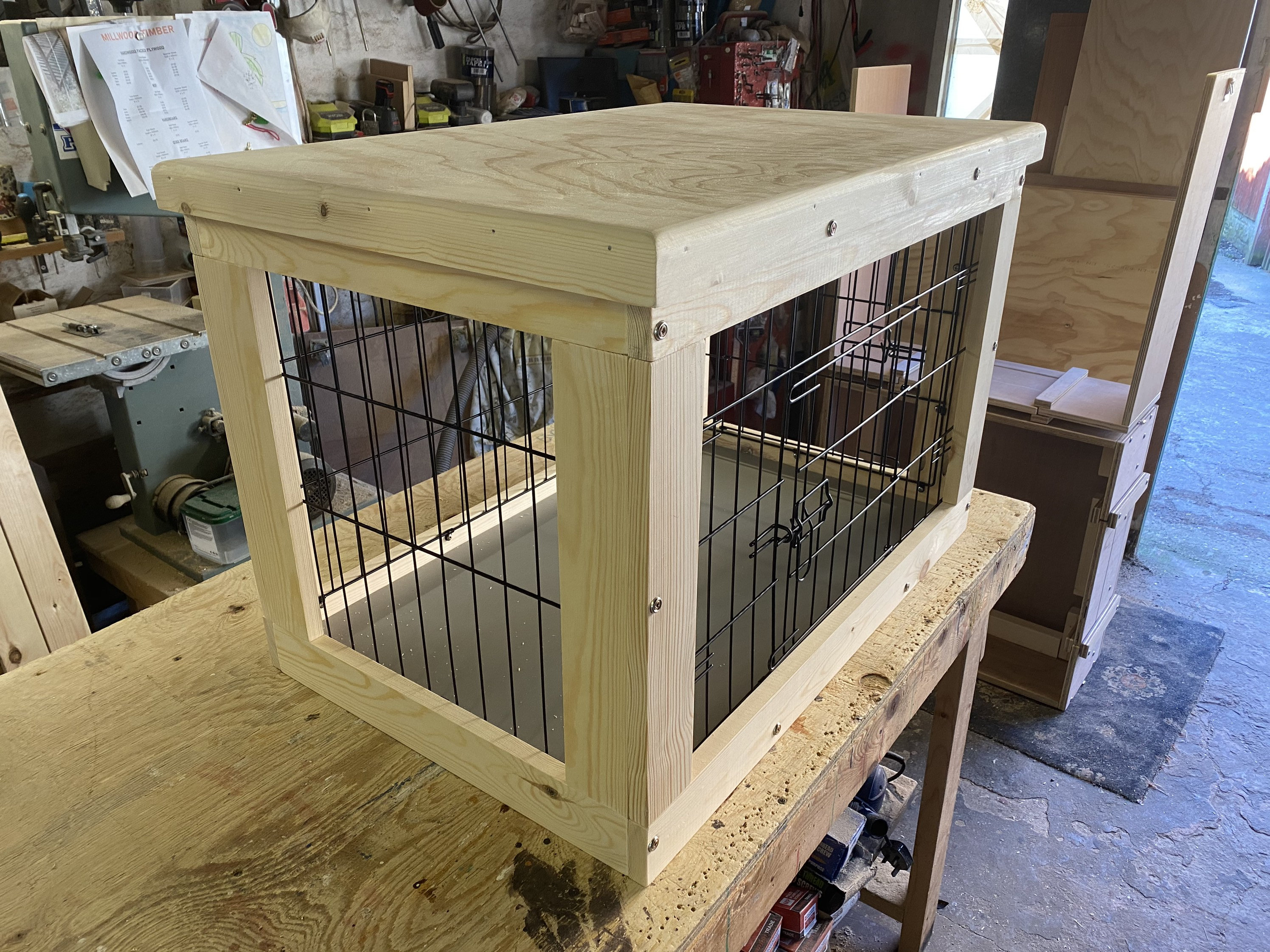 Indoor Dog Kennel Wooden Dog Crate Based on a 18 Inch Cage Etsy UK