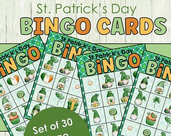 St. Patrick's Day Bingo Printable, printable bingo game, Classroom party game, St. Patty's Day party game, bingo printable, digital download