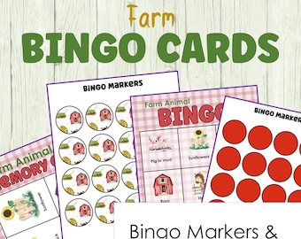 Farm Bingo Card Printable, Farm Activities for Kids, for kids, for school, for school party, Party games for, Farm Animal Games, digital