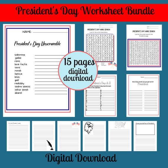 President's Day Worksheet Bundle Presidents Day