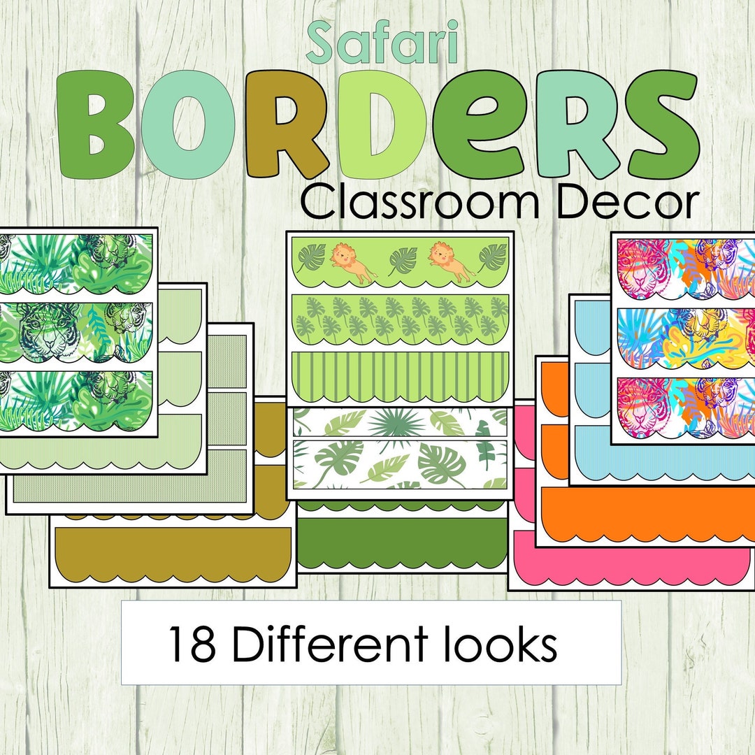 Safari Bulletin Board Borders Jungle Borders jungle Classroom Decor