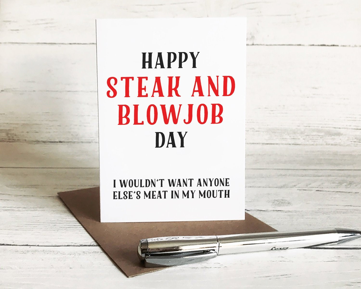 Steak and Blowjob Day Card, Rude BJ Day Card, Funny Blow Job Card for Him, ...