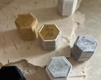 Hexagon RING Box | Personalized | Custom | Wedding | Engagement Ring Box | Bridal Sash | Proposal Box | Keepsake Box