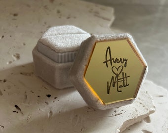 Hexagon RING Box | Personalized | Custom | Wedding | Engagement Ring Box | Bridal Sash | Proposal Box | Keepsake Box