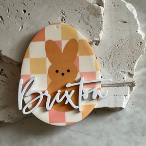 Easter Tag | Retro easter egg tag | basket tag | personalized bag tag | Peeps Bag Tag