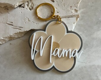 Mothers mama retro keychain | Mother’s Day | gifts for mom | acrylic keychain | birth month flower