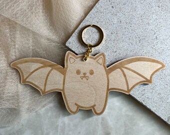 Personalized Bat keychain | Halloween boo basket tag | backpack purse tag