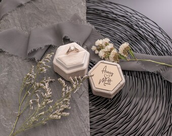 Hexagon RING Box | Personalized | Custom | Wedding | Engagement | Bridal Party | Proposal Box | Keepsake Box
