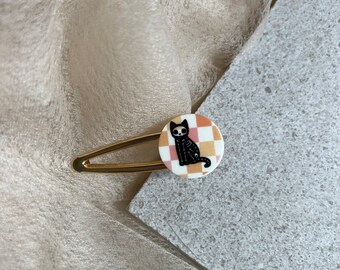Skeleton Kitty Hair Clip