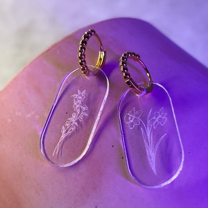 Birth Month Gift Earrings | Handmade sterling silver 18k gold plated hoops | Iridescent Jewelry | Gifts for Her | Bridal Party Gifts