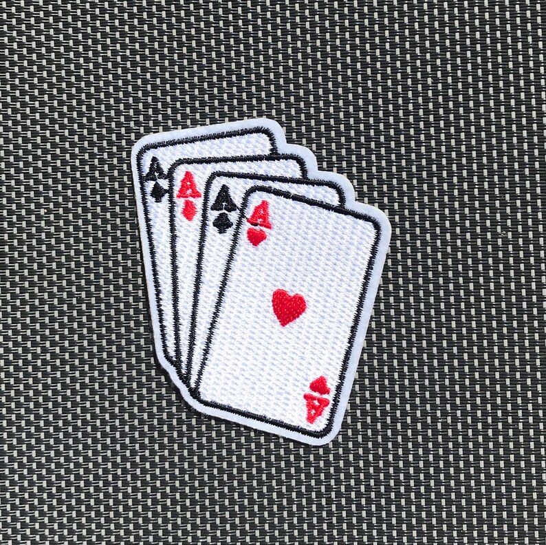 Aces Embroidered Patch Cards Patch IronOn Patches Upcycle Etsy