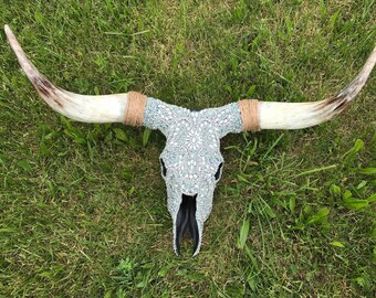 Rhinestone steer longhorn Longhorn with Pink Rhinestones Pendant 3 pieces 25x48mm 12-12-P