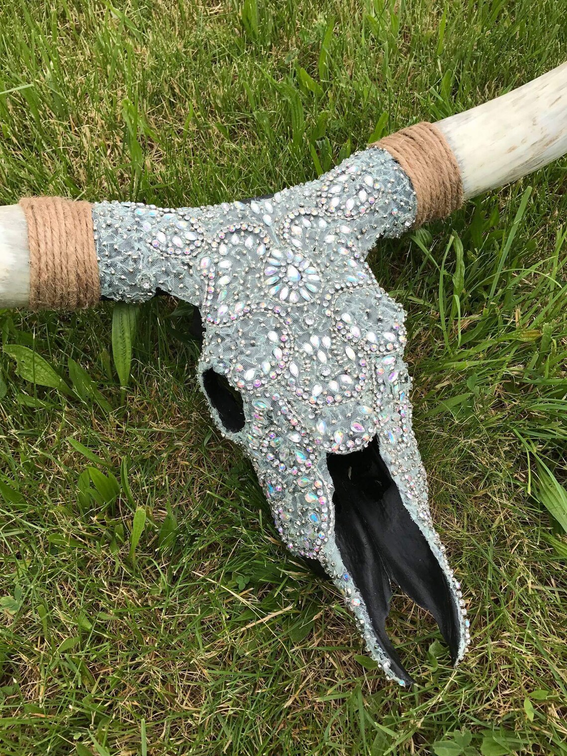 Authentic Bling & Bead Longhorn Cow Skull - Etsy