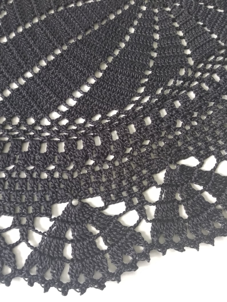 New Black Crochet Doilyoval Black Doilyblack Tableclothblack Napkin