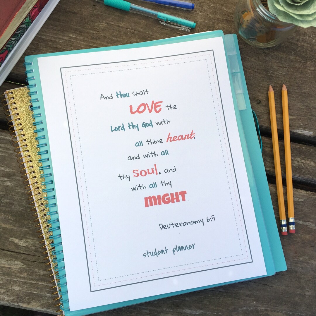 Homeschool Student Planner 2018-2019 in Teal and Coral - Etsy