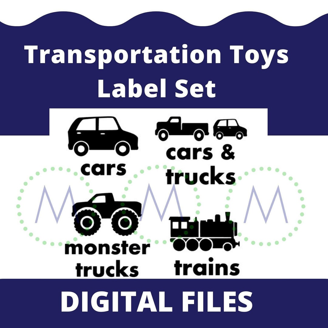 Transportation Toys Label Set. SVG Toy Labels. Toy Labels Etsy