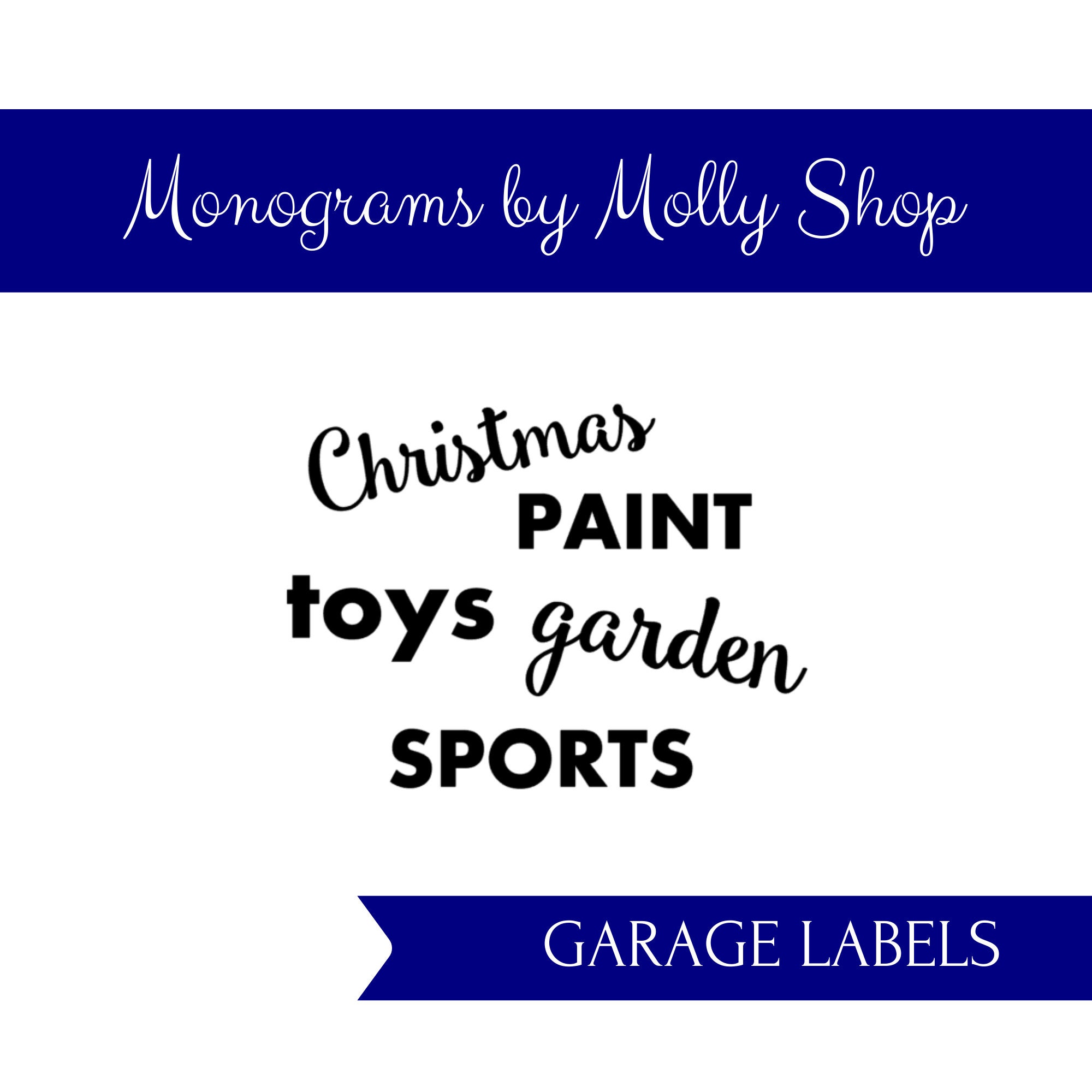 Shop Custom Garage Organisation and Storage Image Labels