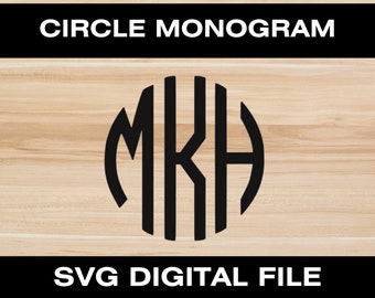 Circle Monogram SVG. Circle Monogram. Monogram File. Digital Download. Silhouette Monogram. Circut Monogram. Monogram SVG.
