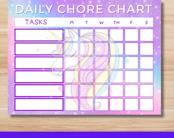 Unicorn Chore Chart. Kids Chores. Kids Chore Chart. Responsibility Chart. Chore Chart Printable.Kids To Do Chart.Instant Download.