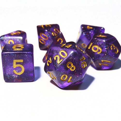 Dicedark Purple Dice Set for Dungeons and Dragonsdnd Dice Etsy