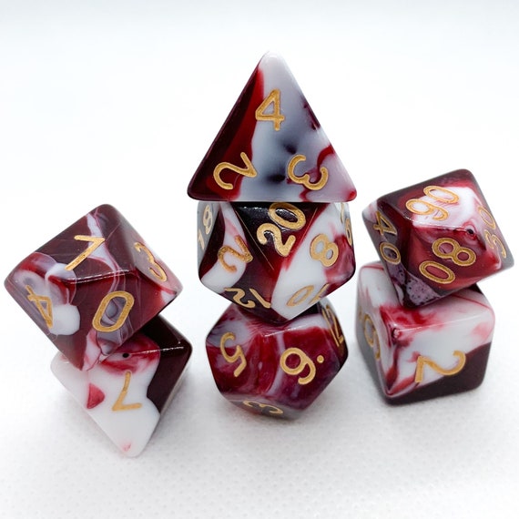 Crimson And White Swirl D D Dice Set For Dnd Dungeons And Etsy Crimson And White Swirl D D Dice Set For Dnd Dungeons And Etsy
