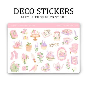 Stickers déco jardin livresques | Stickers pour agenda | Album | Journalisation | Stickers papier premium