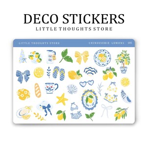 Déco Chinoiseries Citron | Stickers pour agenda | Album | Journalisation | Stickers papier premium