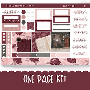 Book Café | Planner Stickers | One Page Kit | Premium Paper Stickers