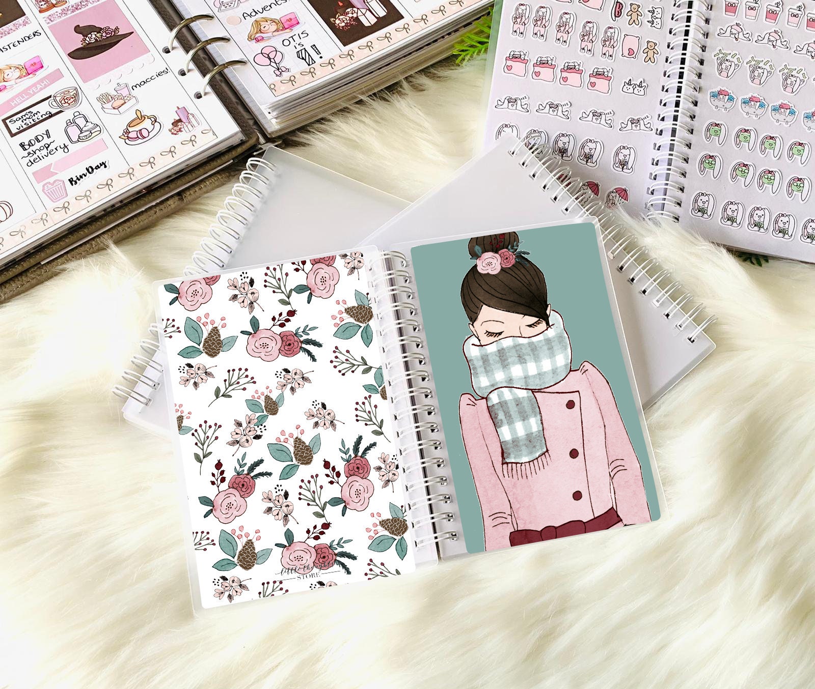 Reusable Sticker Book 4x6 Sticker Album Winter Girl Etsy