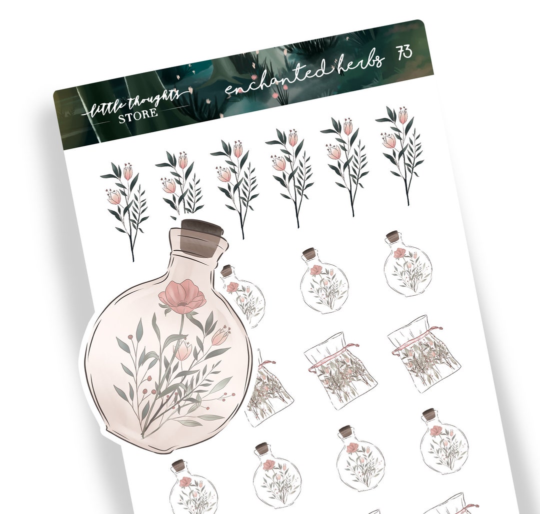 Enchanted Herbs | A6 Deco Stickers | Planner Stickers | Premium Matte ...
